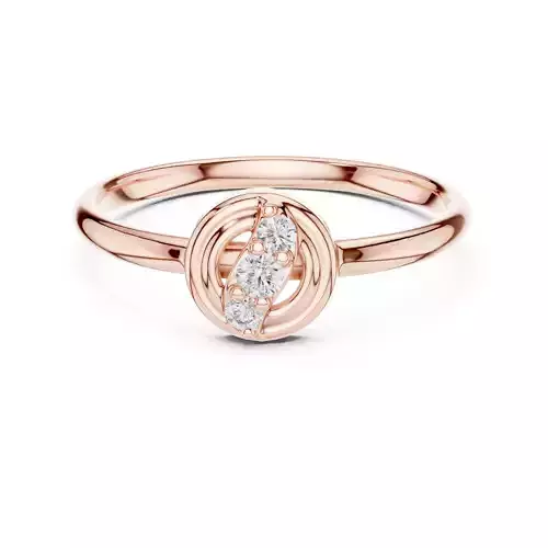 Three Round Diamond Engagement Wedding Ring 3DM STL Video