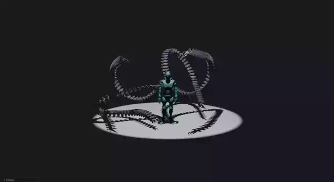 detailed human with claws 