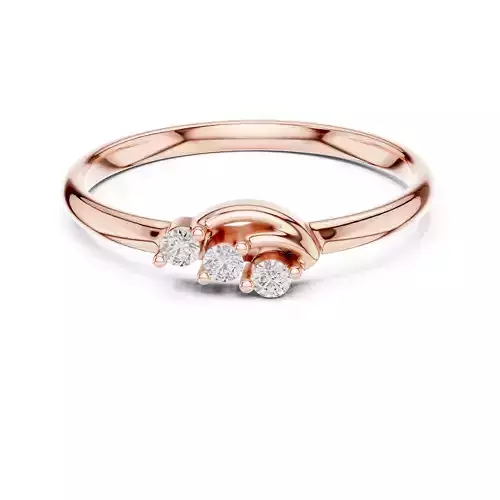 Three Round Diamond Engagement Wedding Ring 3DM STL Video