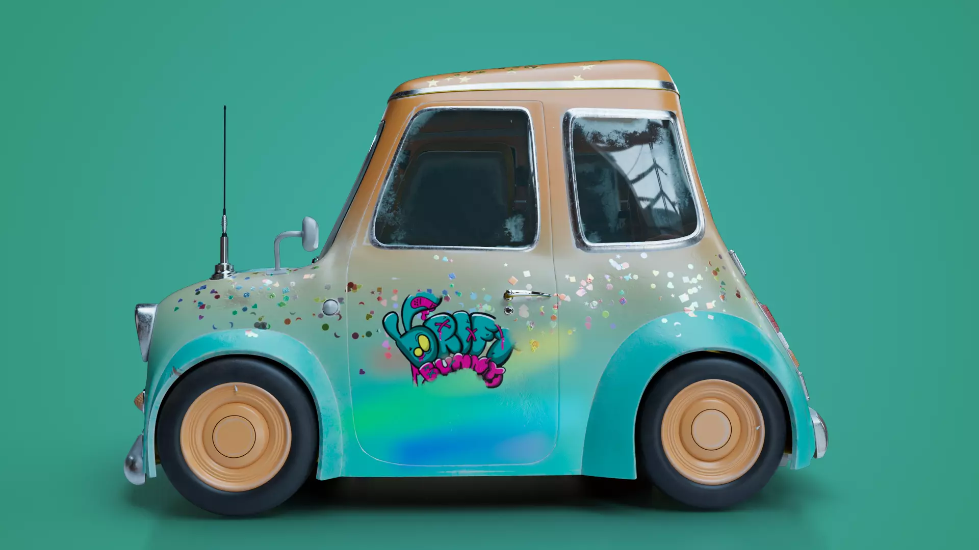 Funky Cartoon Car 3D model_4