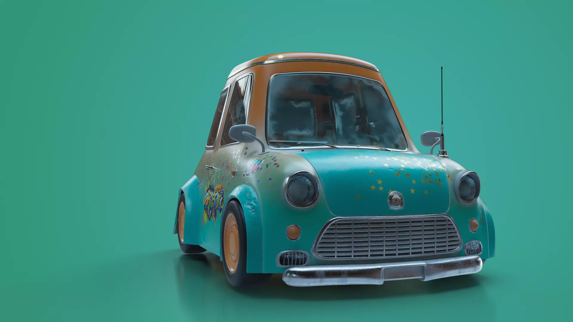 Funky Cartoon Car 3D model_5