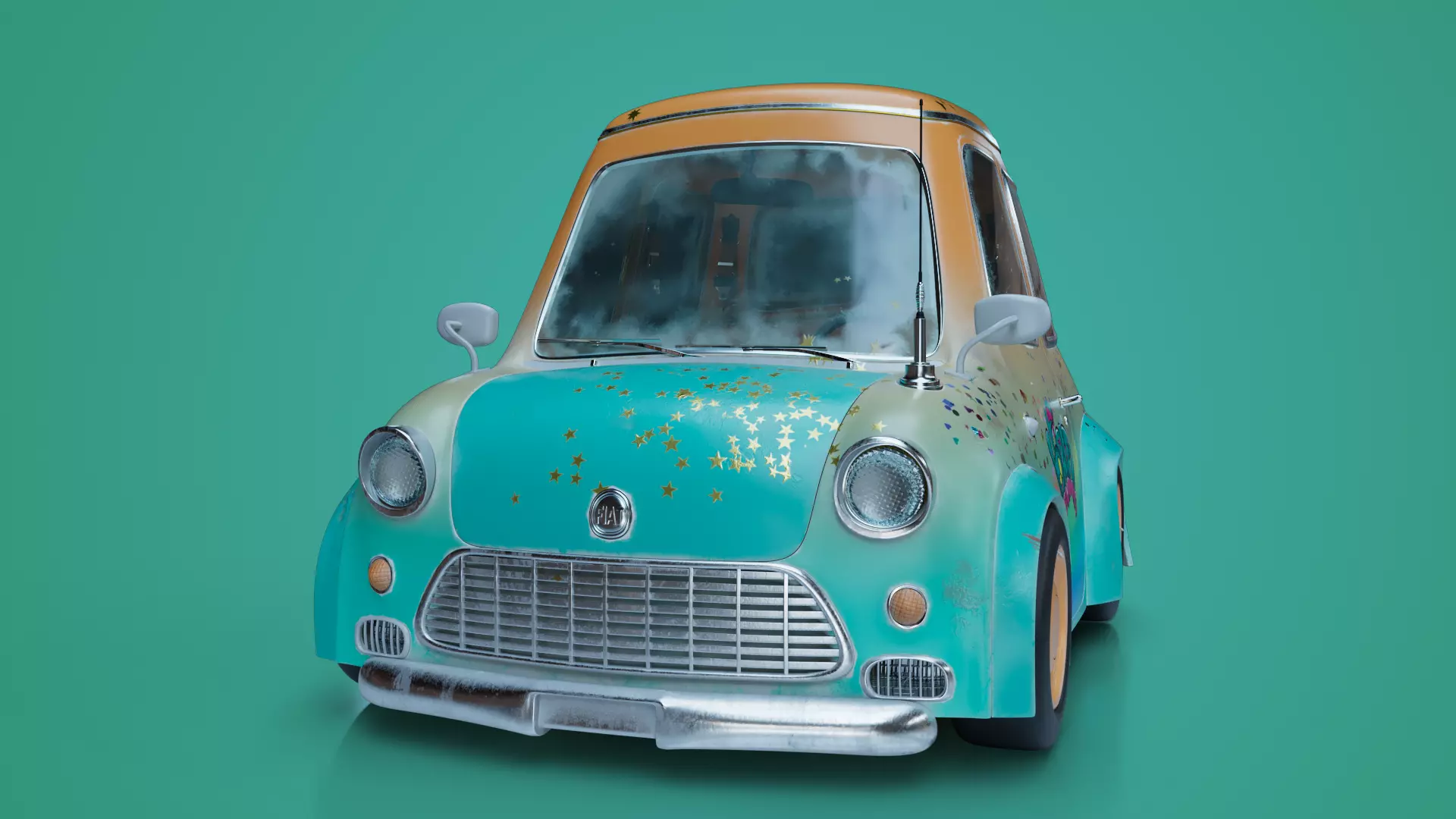 Funky Cartoon Car 3D model_1