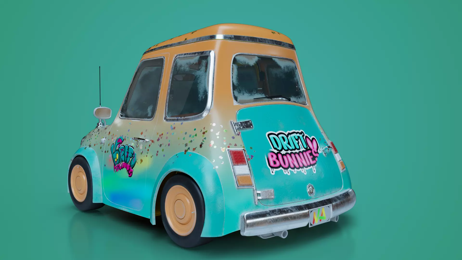 Funky Cartoon Car 3D model_3