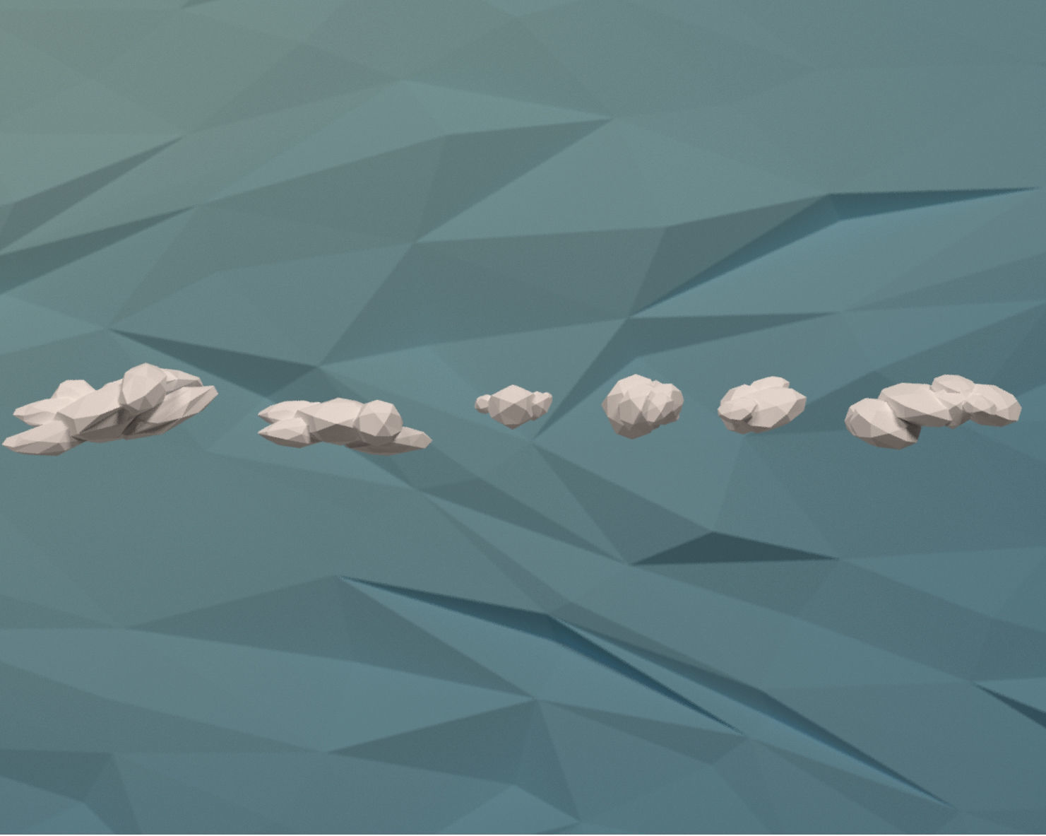 Trees  clouds  sun moon stars pack Low-poly 3D model_9