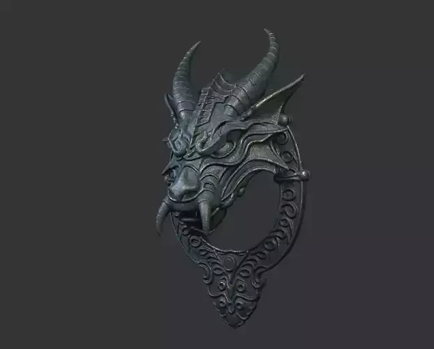 Ancient Demon Door Knocker 3D Model