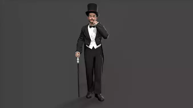 Gentleman Low-poly 3D model