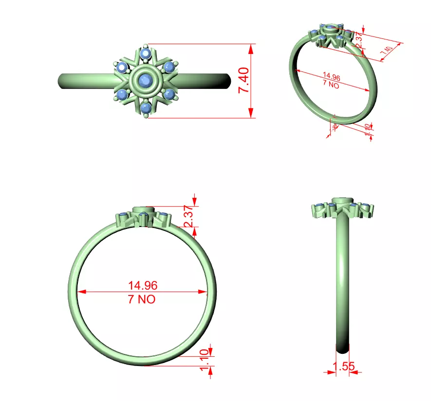 Bezel Set Round Cut Diamond Engagement Ring 3DM STL Video 3D print model_12