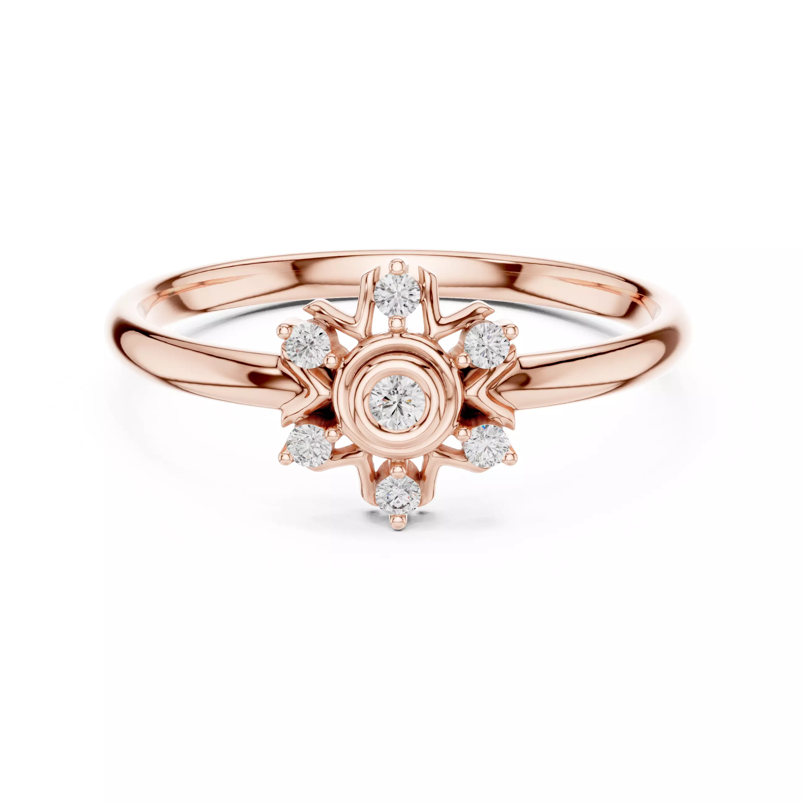 Bezel Set Round Cut Diamond Engagement Ring 3DM STL Video 3D print model_0