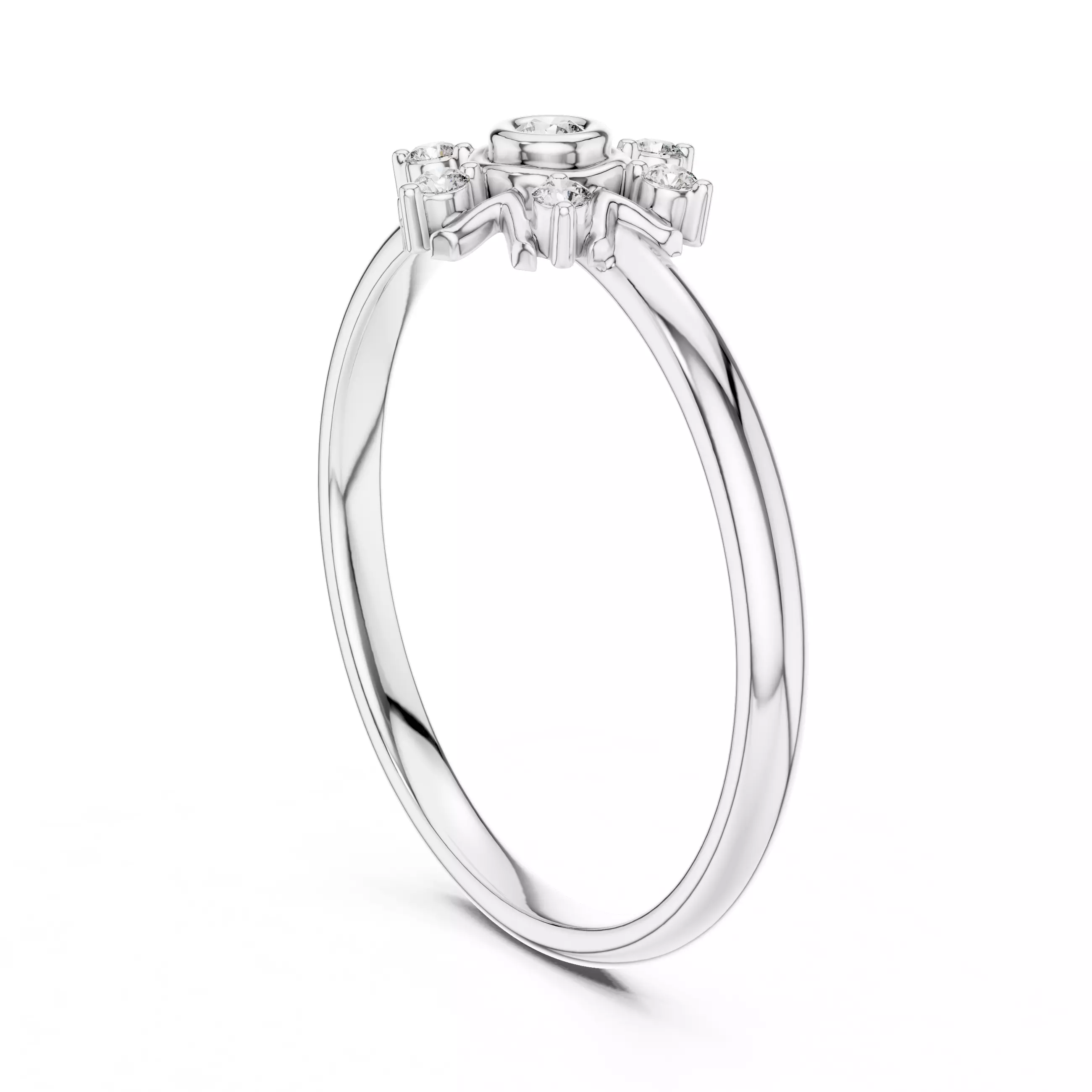 Bezel Set Round Cut Diamond Engagement Ring 3DM STL Video 3D print model_9