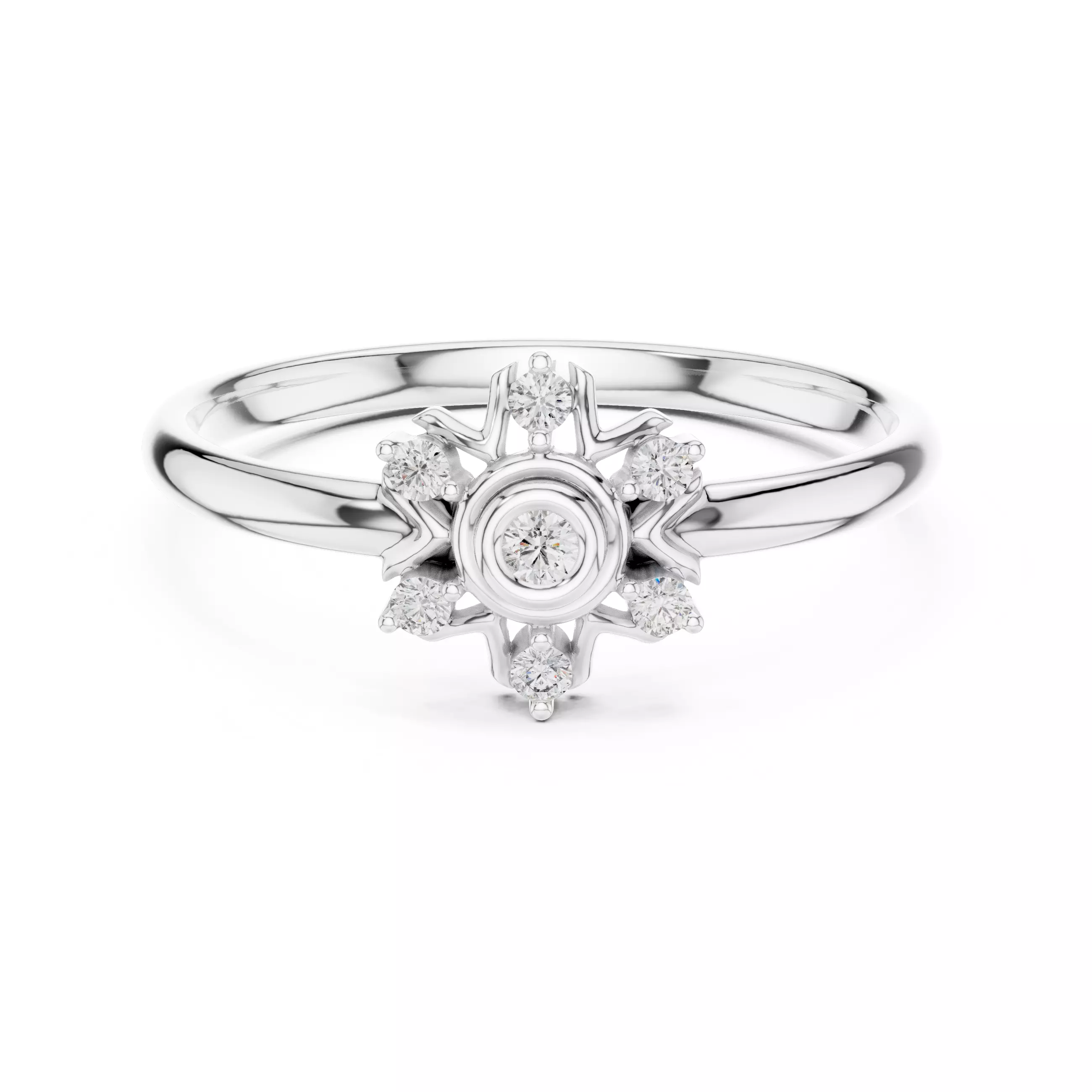 Bezel Set Round Cut Diamond Engagement Ring 3DM STL Video 3D print model_2