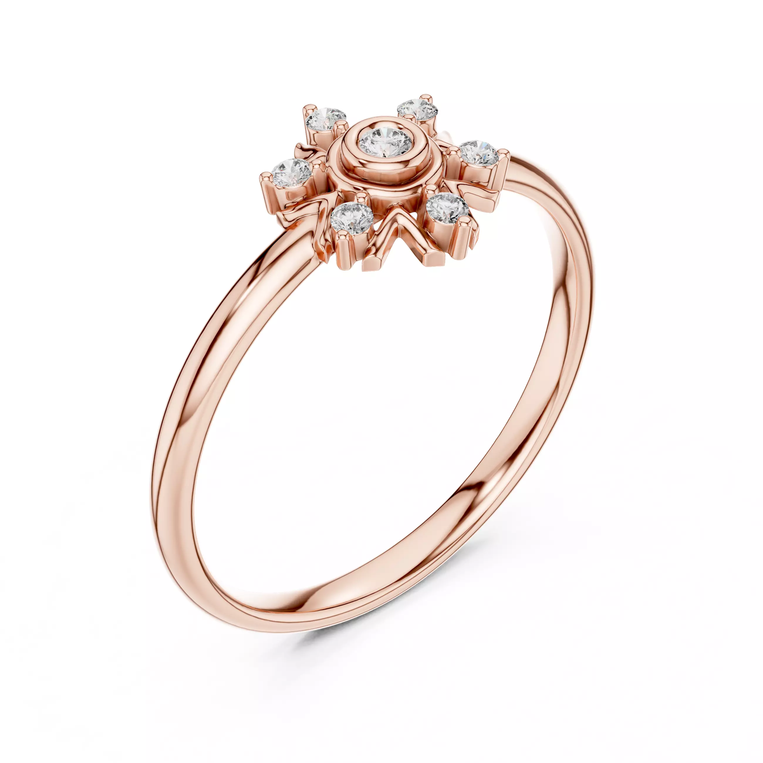 Bezel Set Round Cut Diamond Engagement Ring 3DM STL Video 3D print model_4