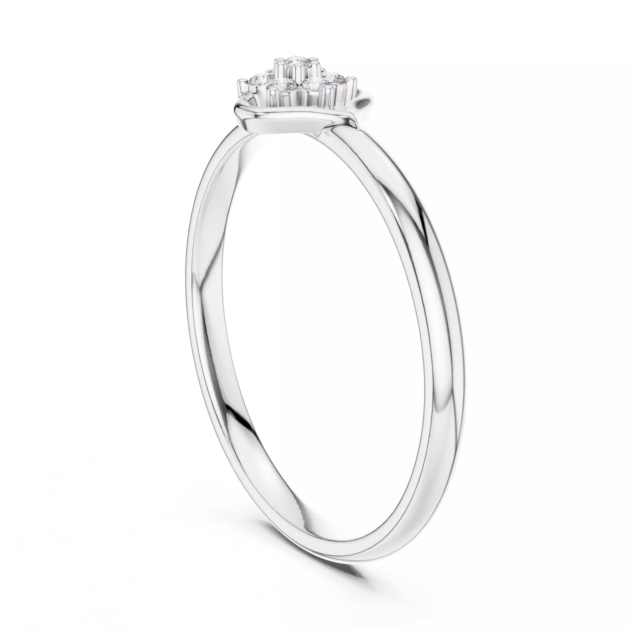 Round Diamond Heart Shape Engagement Ring 3DM STL Video 3D print model_9