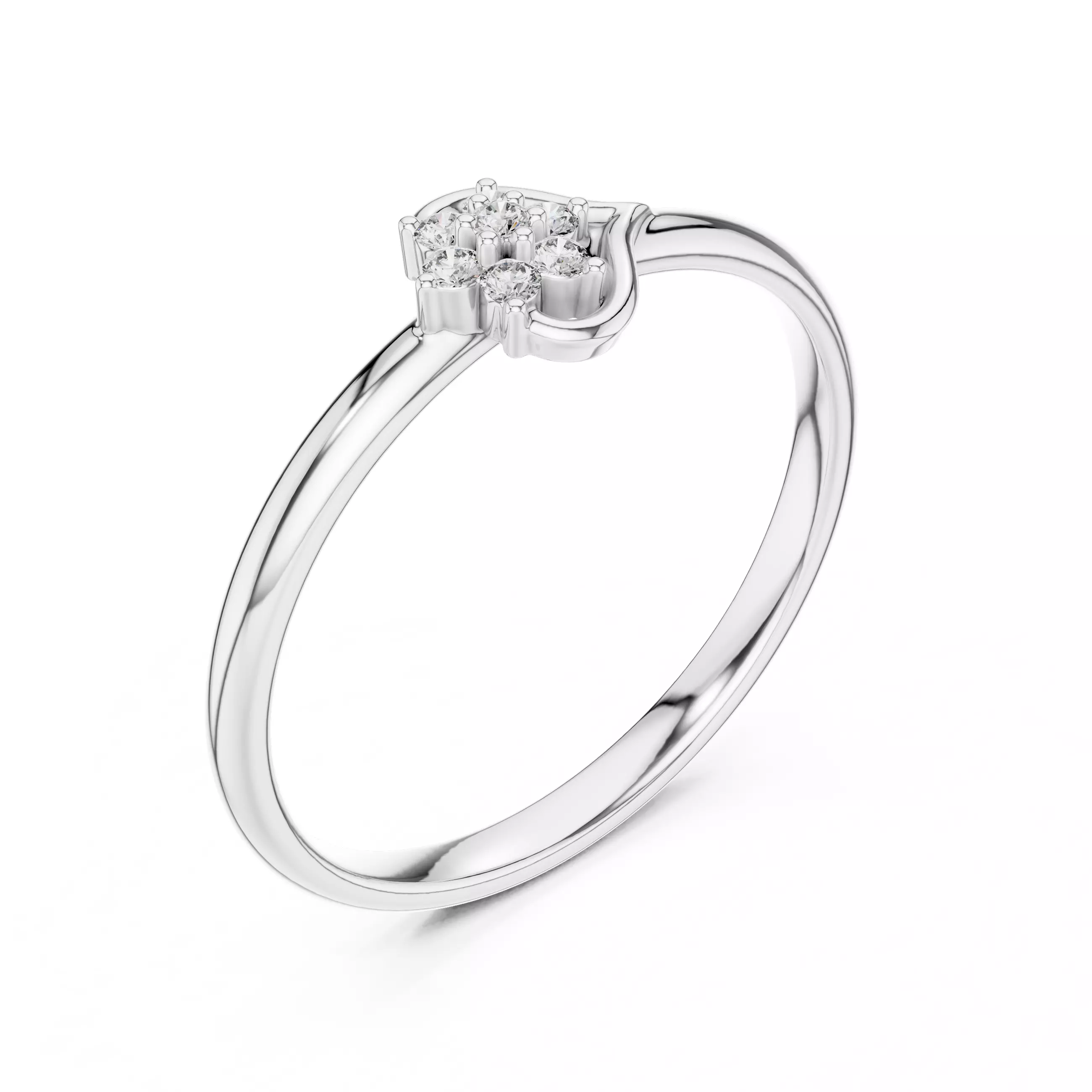 Round Diamond Heart Shape Engagement Ring 3DM STL Video 3D print model_10