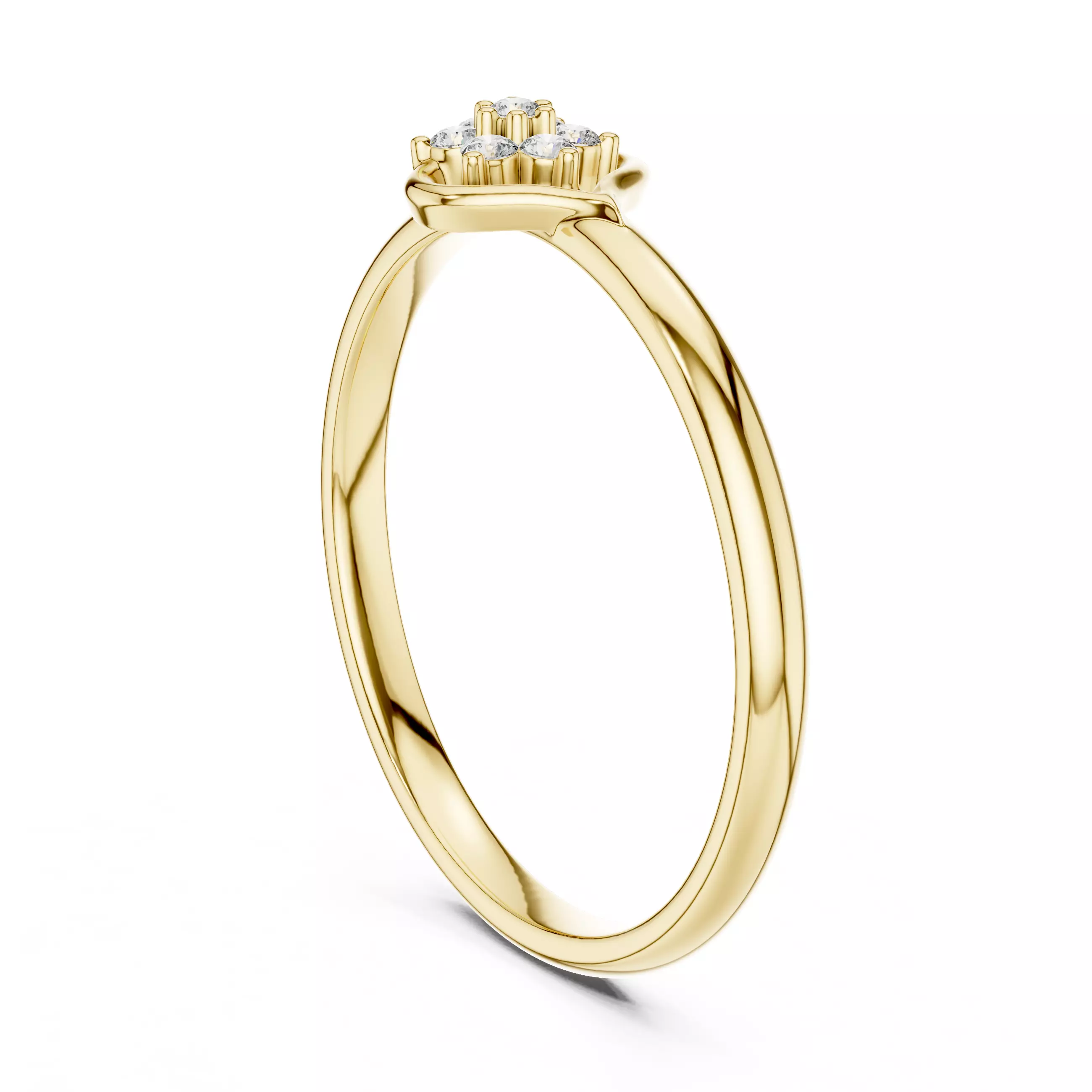 Round Diamond Heart Shape Engagement Ring 3DM STL Video 3D print model_6