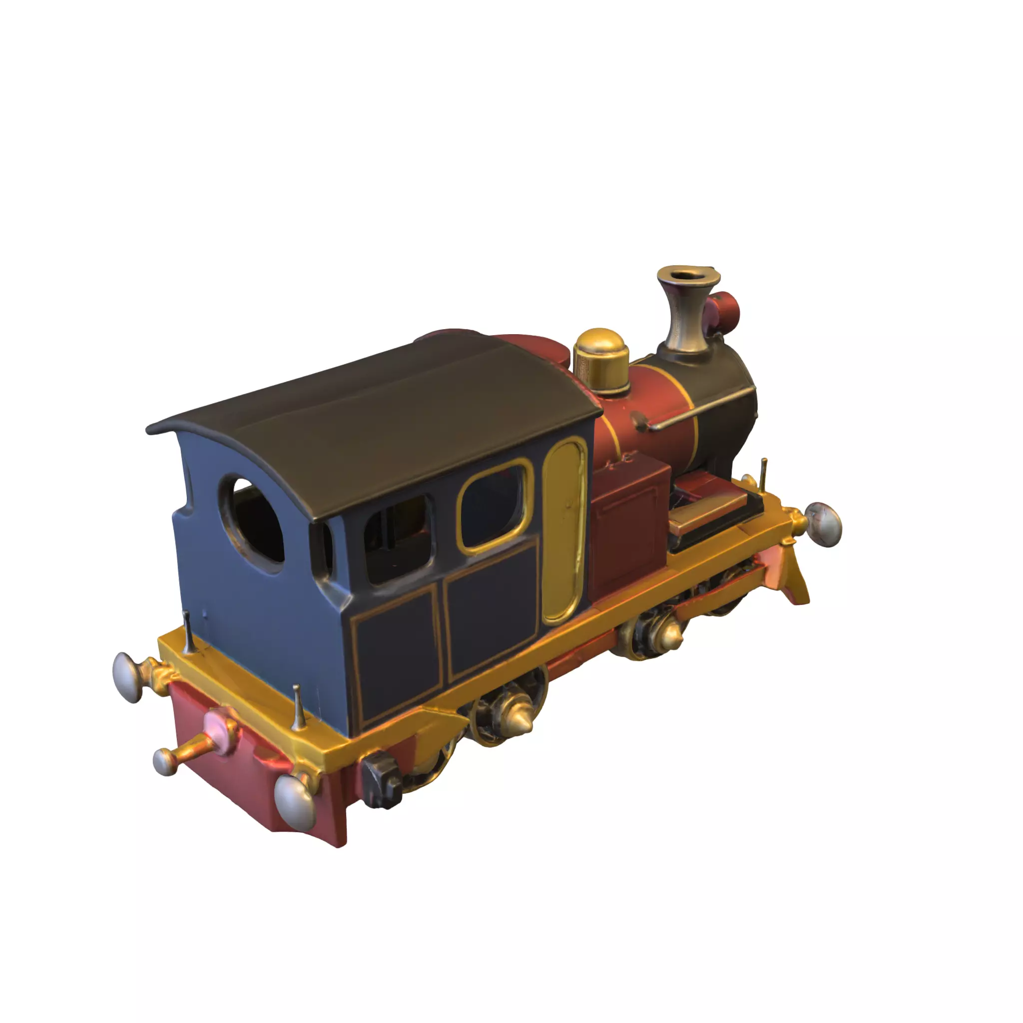 Vintage Steam Locomotive Collection 3D model_1