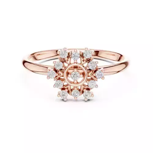 Round Cut Cluster Diamond Engagement Wedding Ring 3DM STL Video