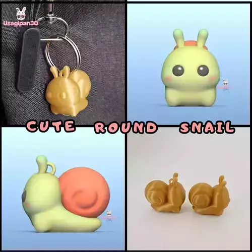 Cute Round Snail and Keychain version
