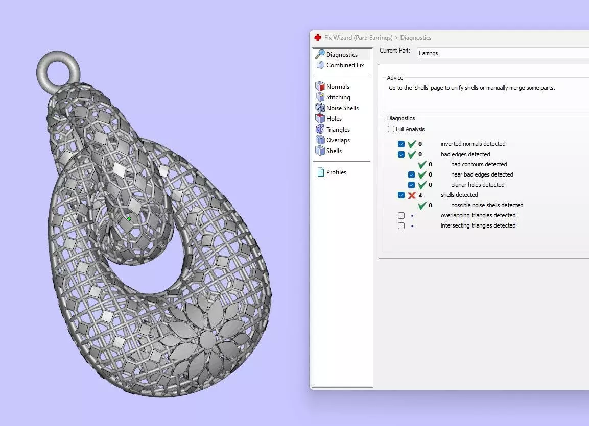 Necklace and earrings set 3D print model_4