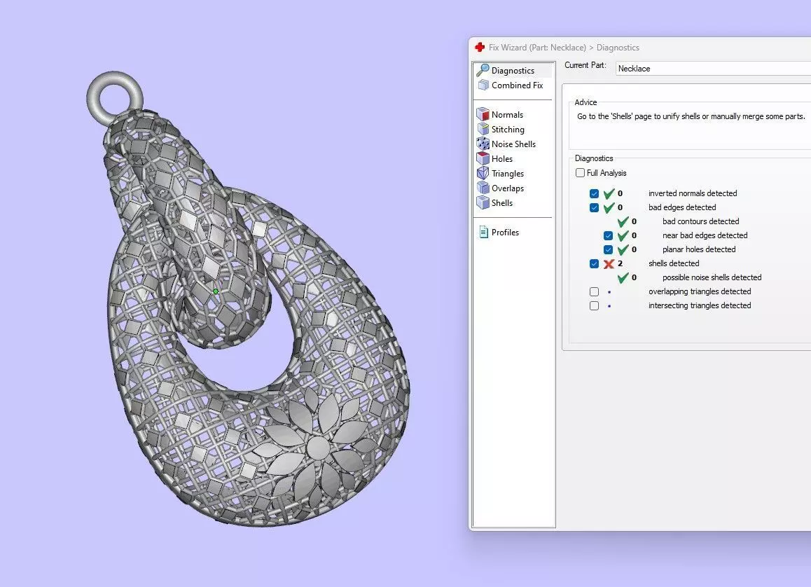 Necklace and earrings set 3D print model_3