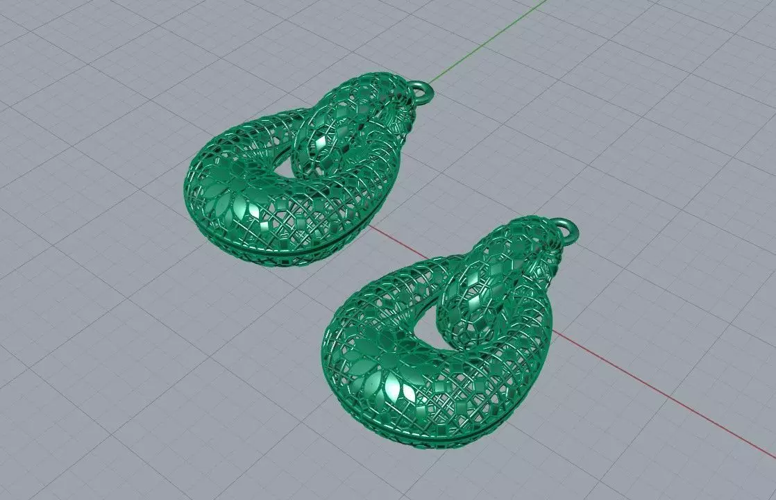 Necklace and earrings set 3D print model_5