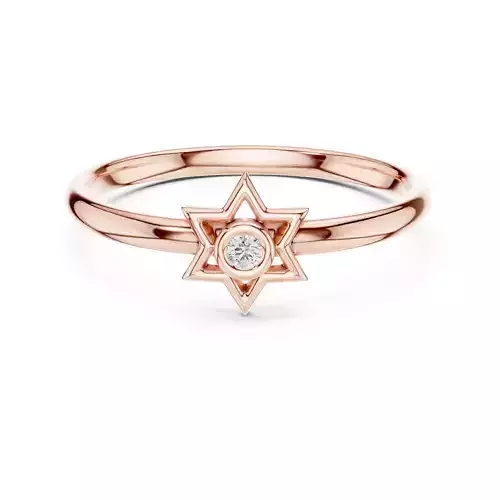 Solitaire Bezel Set Round Diamond Star Shape Ring 3DM STL Video