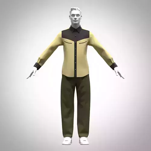 mens shirt and trouser 3d Clothing Low-poly 3D model
