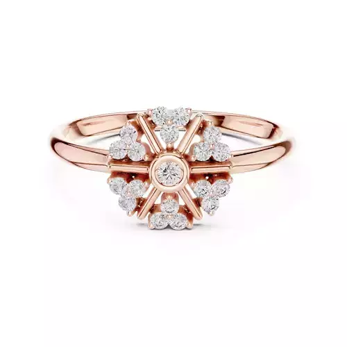Bezel Set Round Diamond Cluster Wedding Ring 3DM STL Video 3D print model