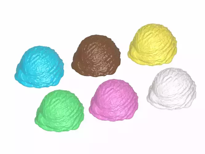 Colorful Ice Cream Scoops Set