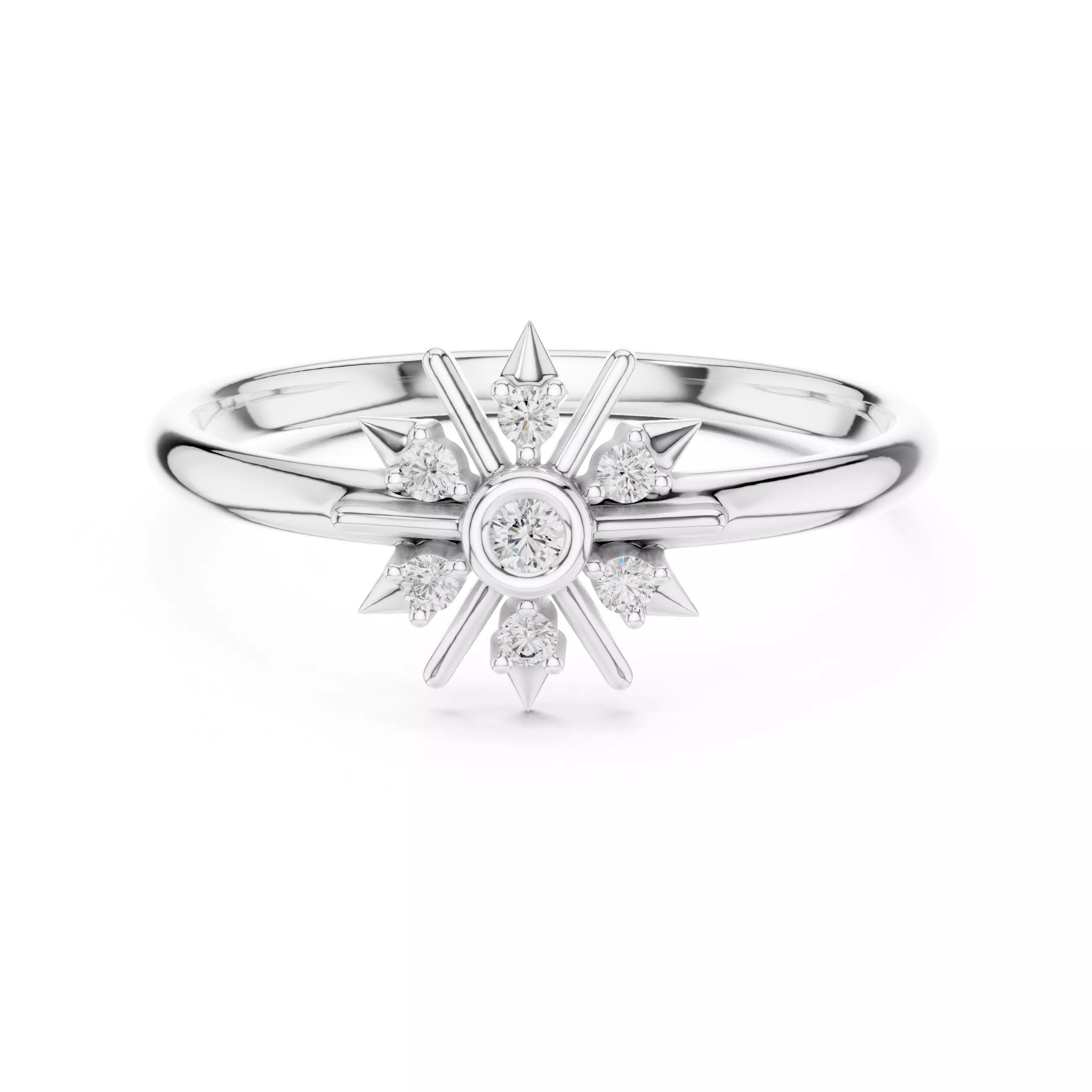 Bezel Set Round Diamond Engagement Wedding Ring 3DM STL Video 3D print model_2