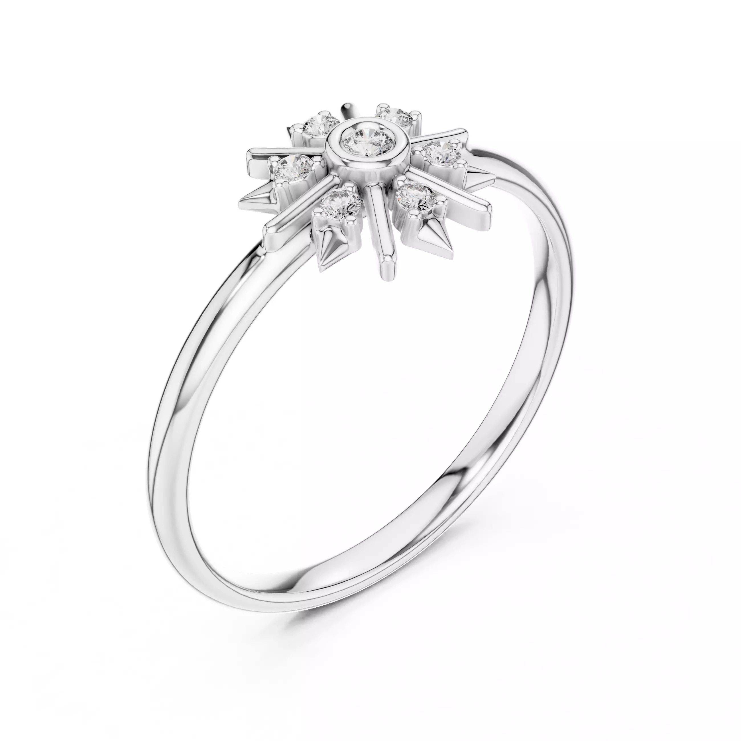 Bezel Set Round Diamond Engagement Wedding Ring 3DM STL Video 3D print model_10