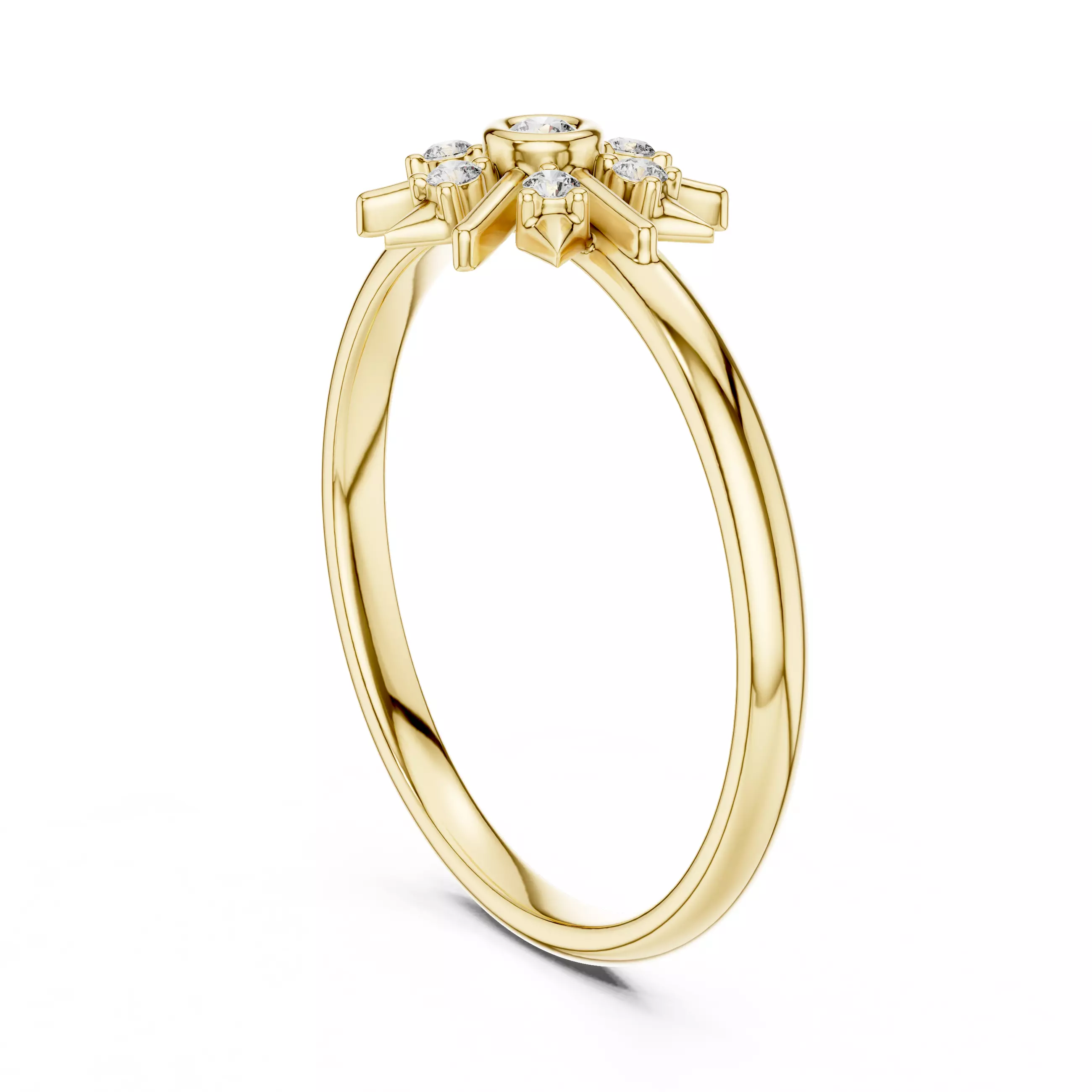 Bezel Set Round Diamond Engagement Wedding Ring 3DM STL Video 3D print model_6