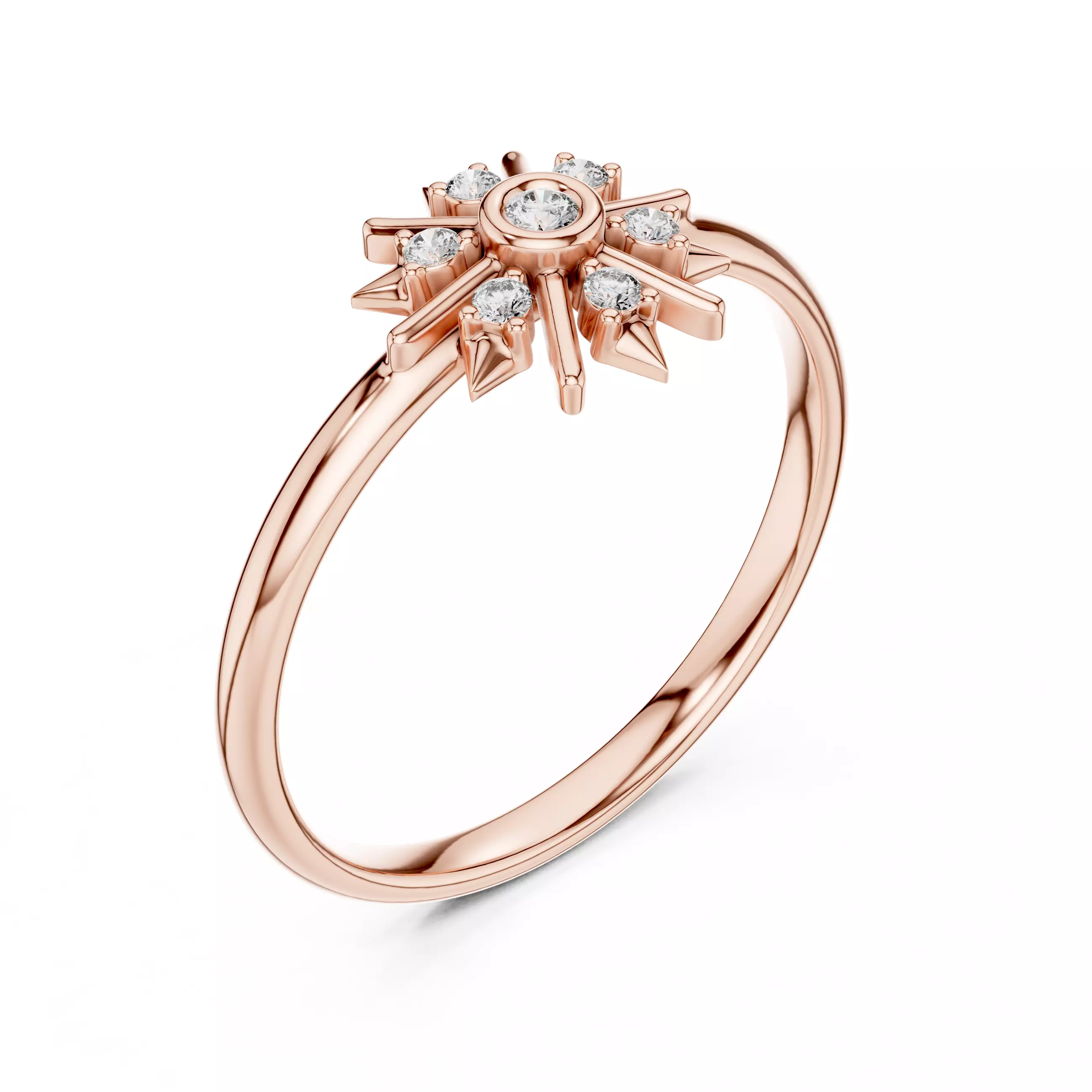 Bezel Set Round Diamond Engagement Wedding Ring 3DM STL Video 3D print model_4