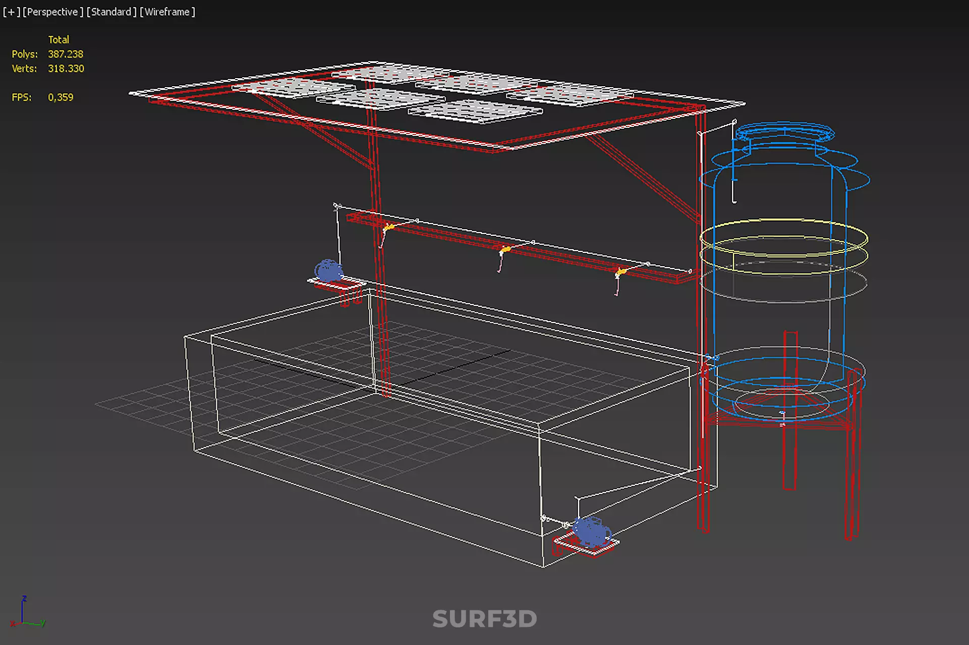 SOLAR CELL RECIRCULATION PUMP WATER FILTER FISH POND AQUACULTURE 3D model_28