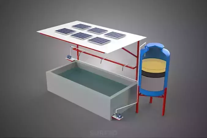 SOLAR CELL RECIRCULATION PUMP WATER FILTER FISH POND AQUACULTURE