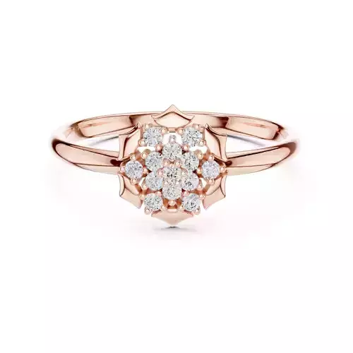 Round Cut Halo Cluster Diamond Engagement Ring 3DM STL Video