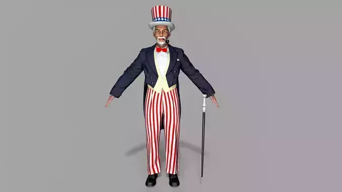 Uncle Sam Low-poly 3D model