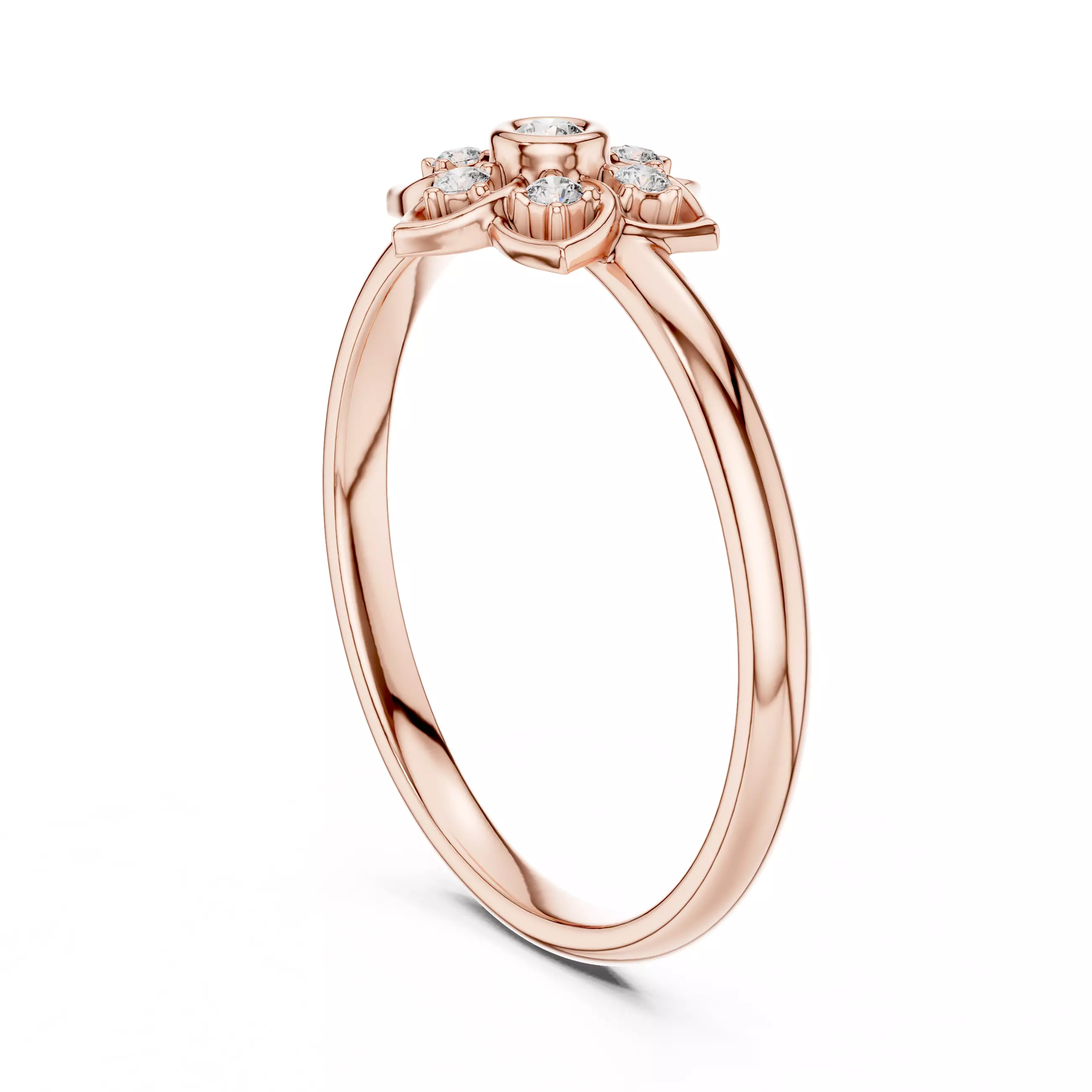 Bezel Set Round Cut Diamond Engagement Ring 3DM STL Video 3D print model_3