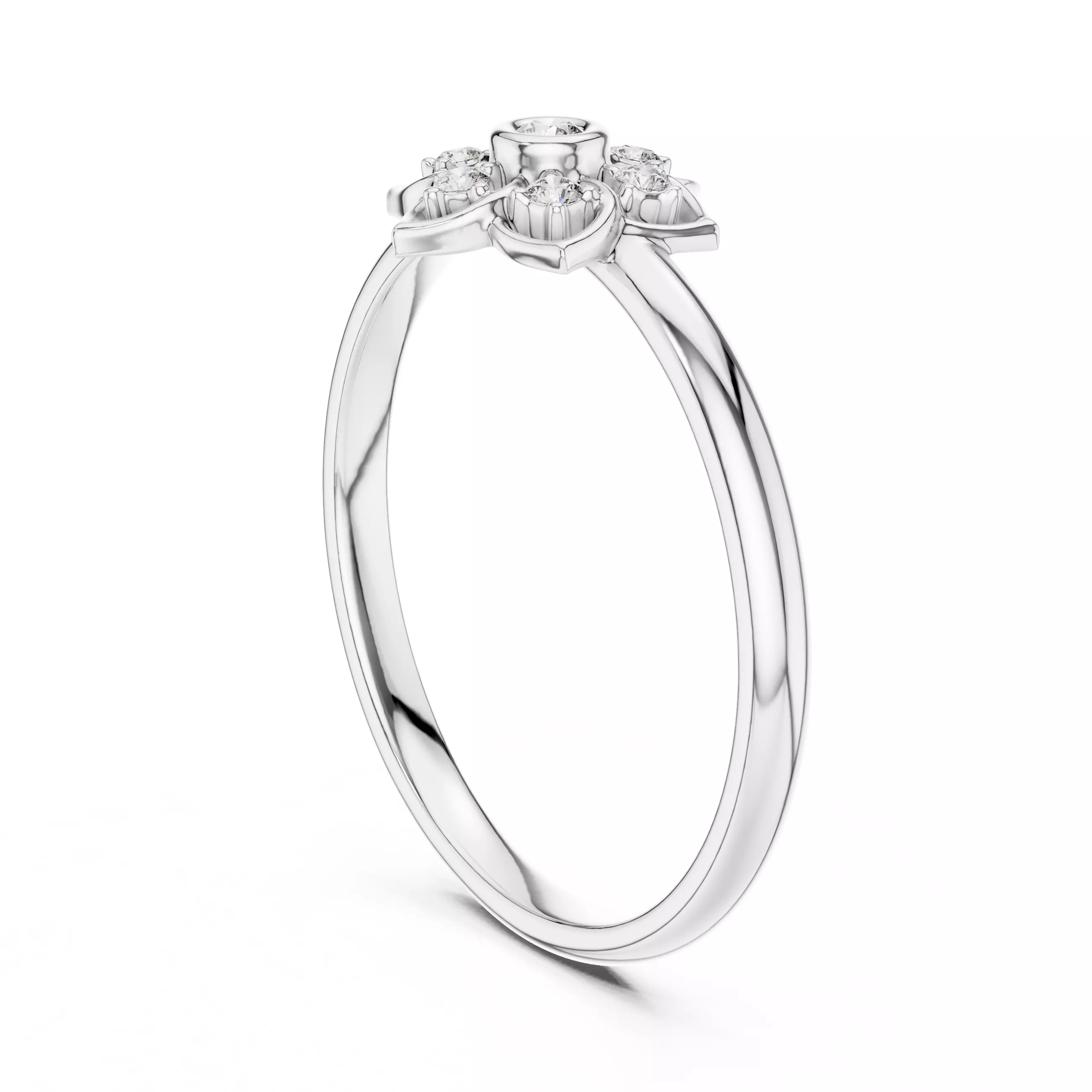 Bezel Set Round Cut Diamond Engagement Ring 3DM STL Video 3D print model_9