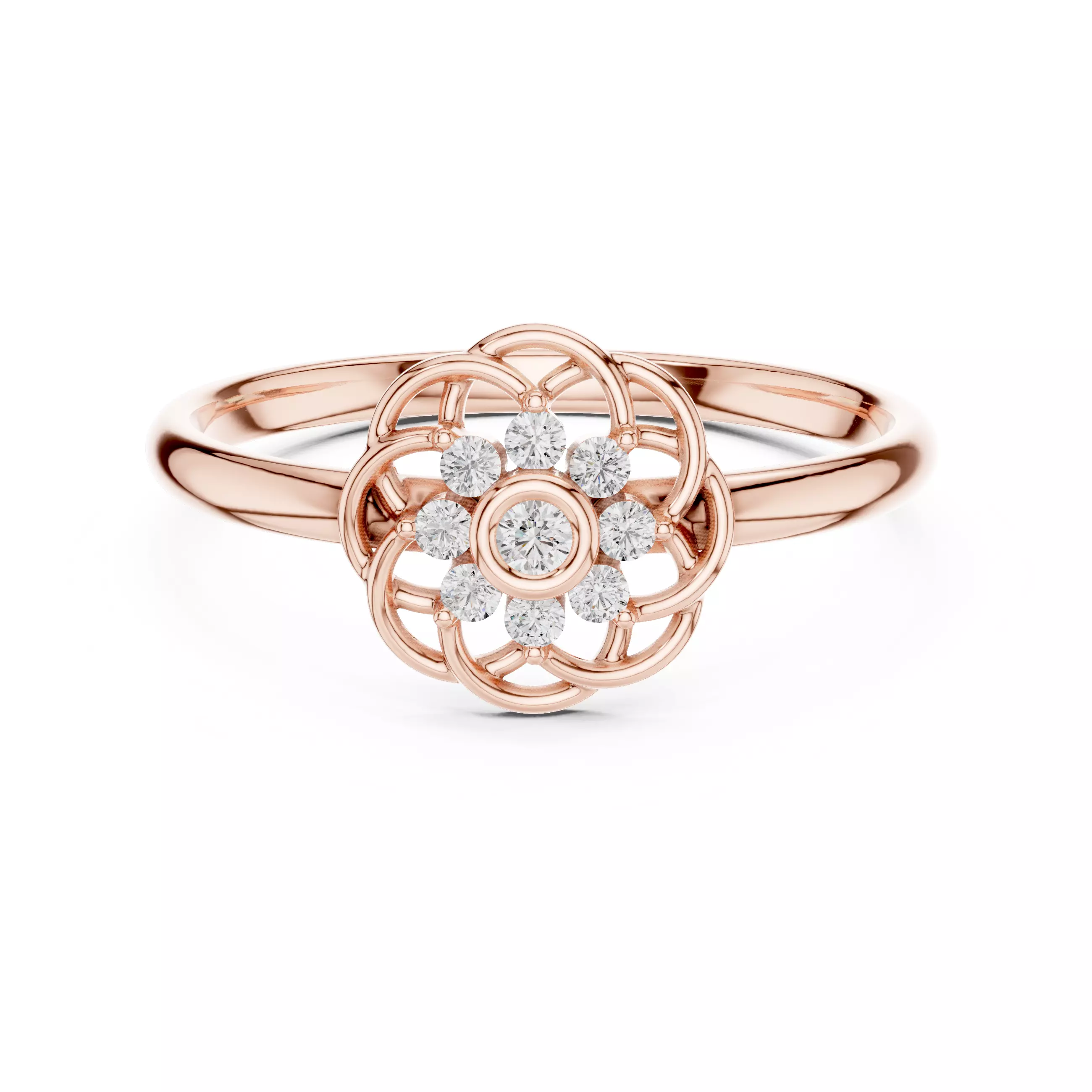 Bezel Set Round Diamond Engagement Wedding Ring 3DM STL Video 3D print model_0