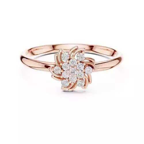 Round Cut Cluster Diamond Engagement Wedding Ring 3DM STL Video