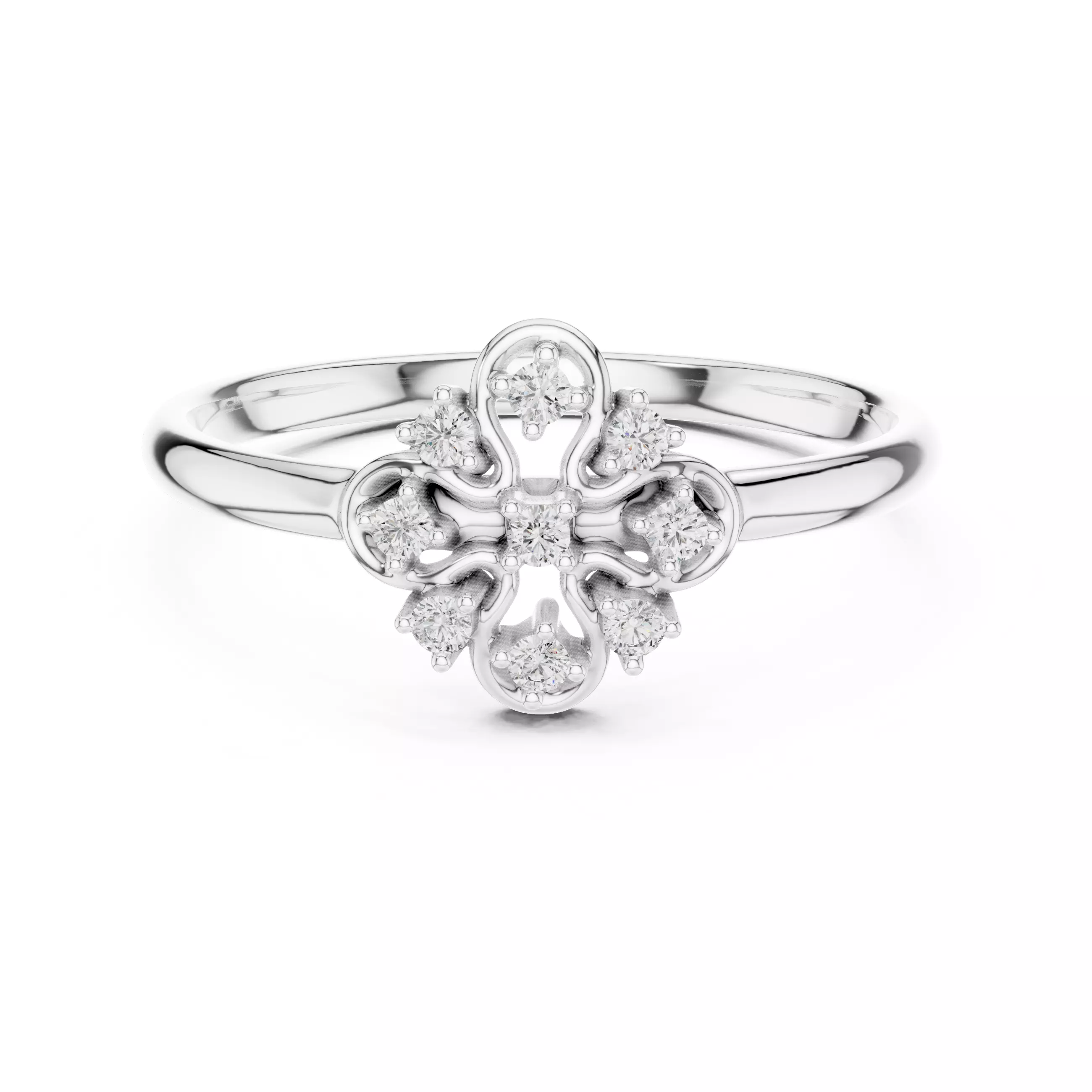 Round Diamond Christian Cross Engagement  Ring 3DM STL Video 3D print model_2