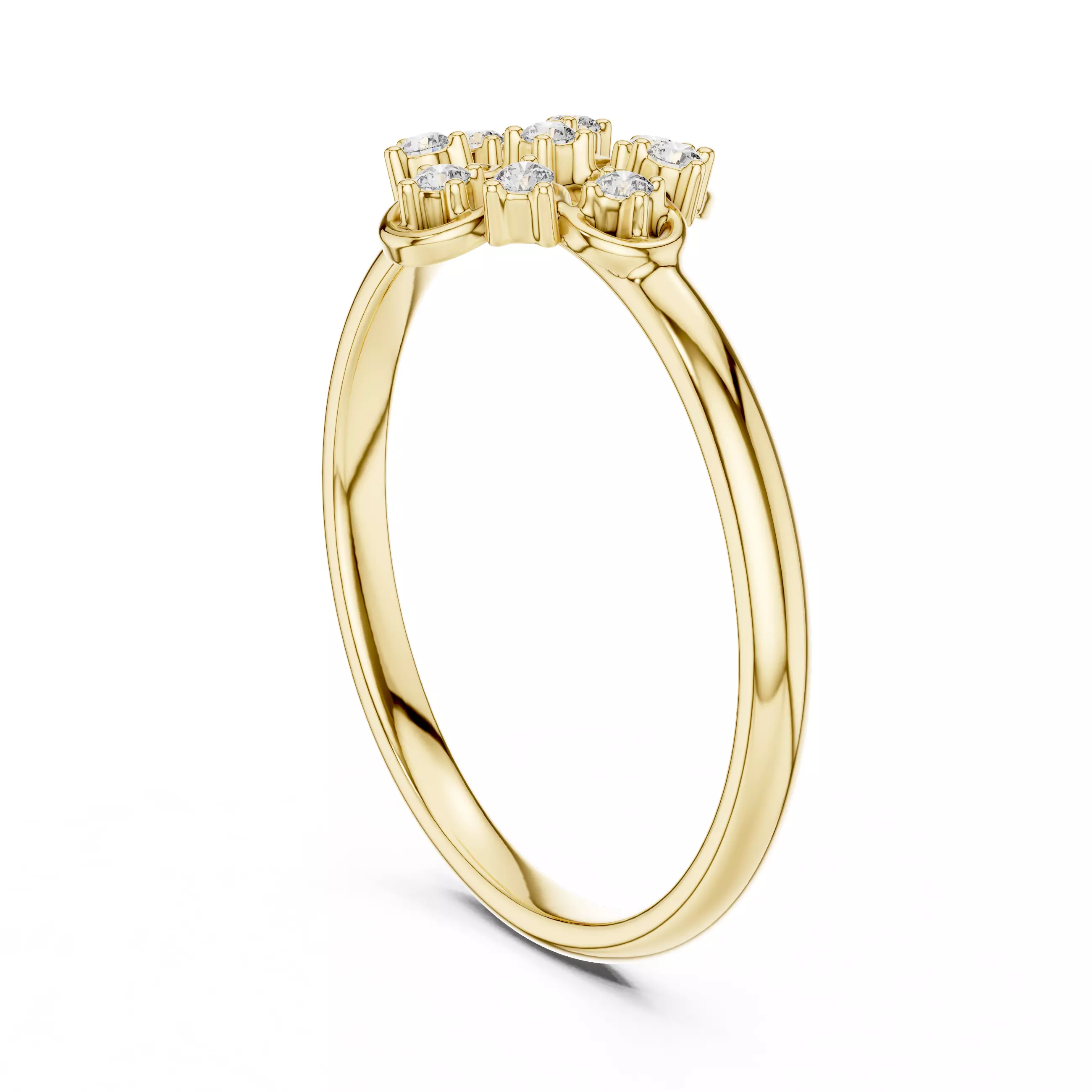 Round Diamond Christian Cross Engagement  Ring 3DM STL Video 3D print model_6