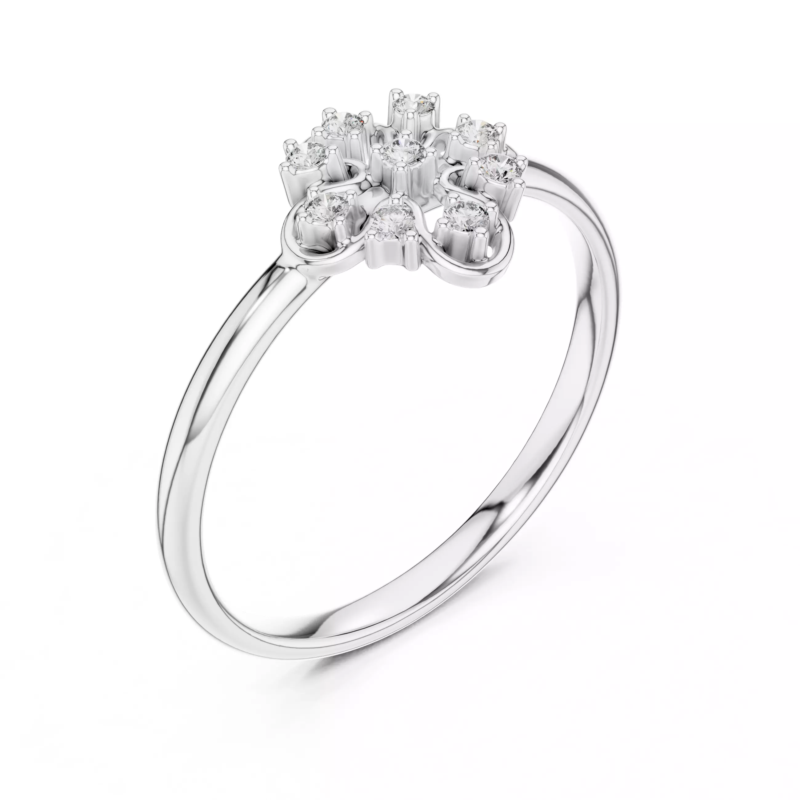 Round Diamond Christian Cross Engagement  Ring 3DM STL Video 3D print model_10