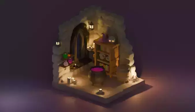Interior Low-poly 3D model Low-poly 3D model