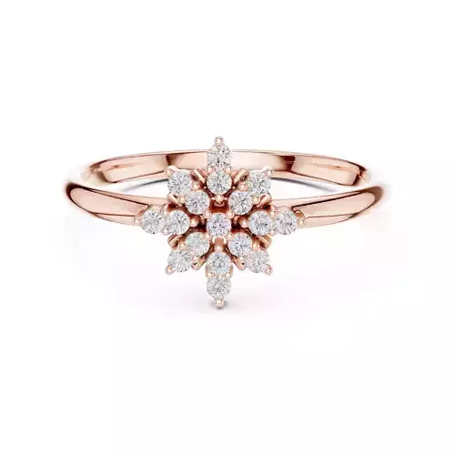 Round Cut Cluster Diamond Engagement Wedding Ring 3DM STL Video