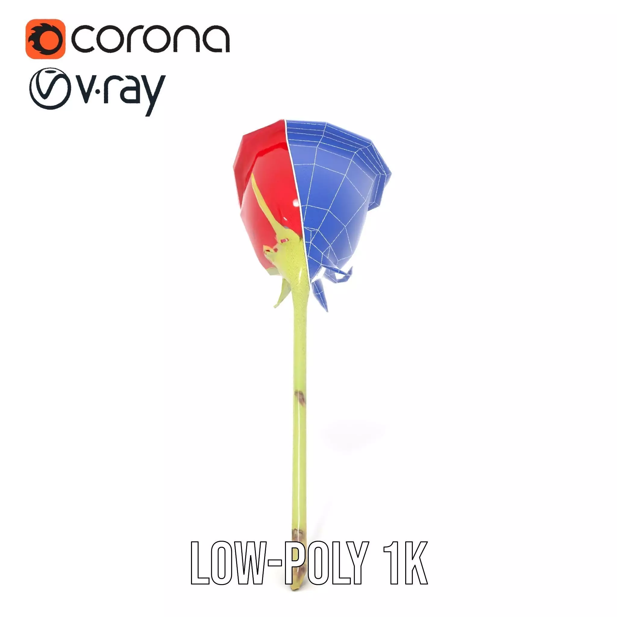 Red Rose Botanical model pack Low-poly 3D model_31