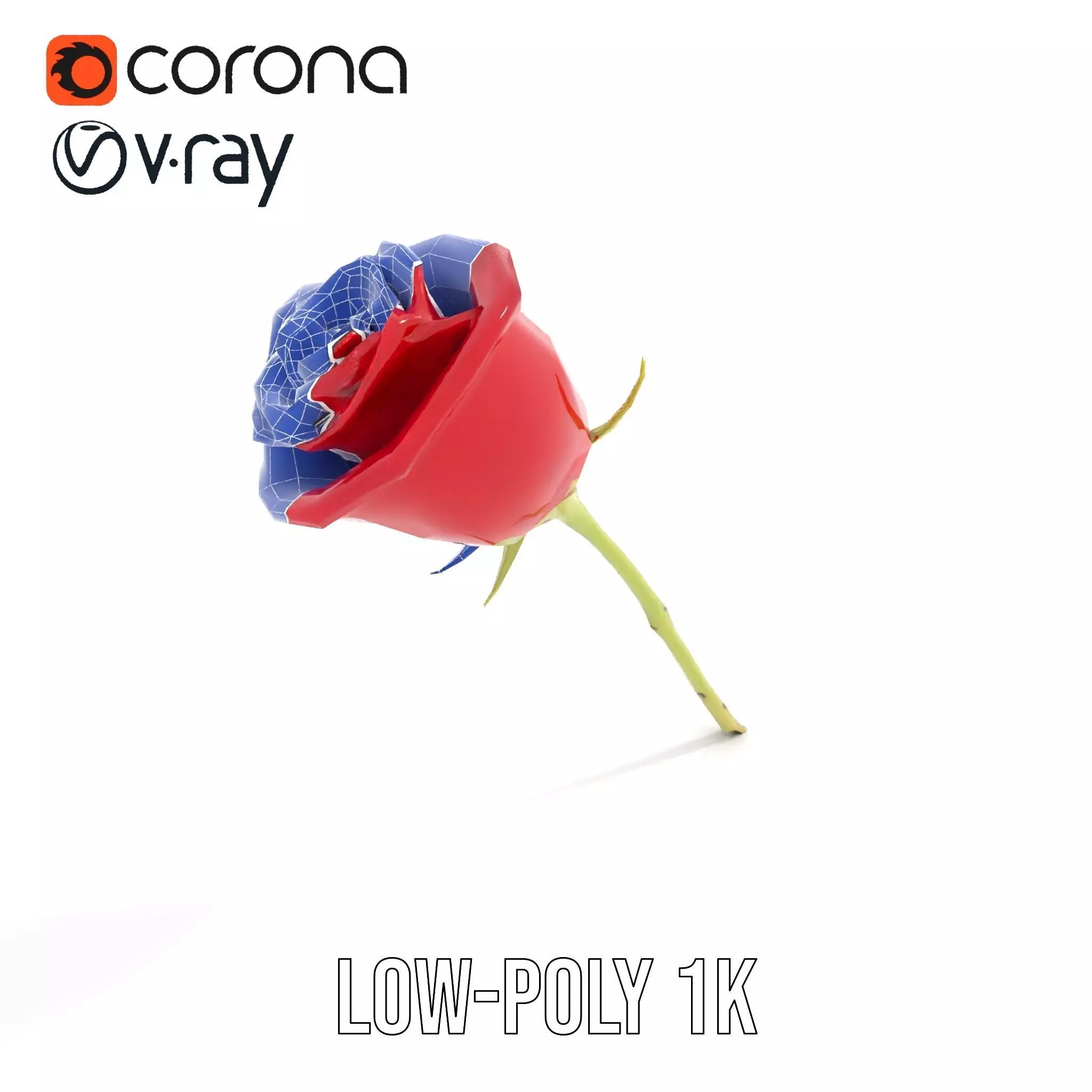 Red Rose Botanical model pack Low-poly 3D model_20