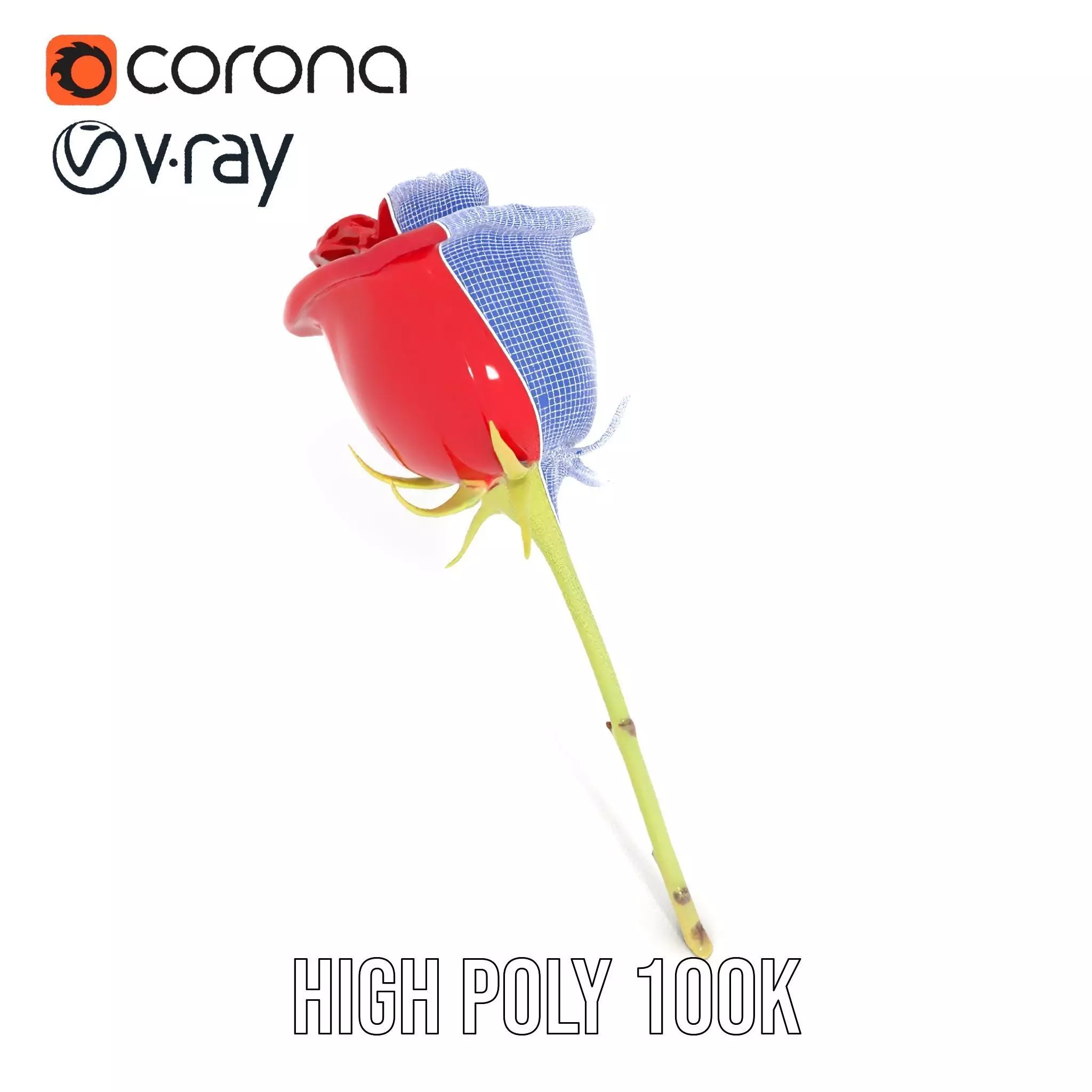 Red Rose Botanical model pack Low-poly 3D model_32