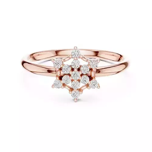 Hexogen Shape Round Cut  Diamond Engagement Ring 3DM STL Video