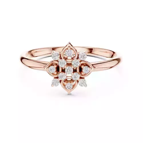 Round Diamond Leaf Engagement Wedding Ring 3DM STL Video